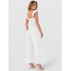 imageANRABESS Jumpsuits for Women Dressy One Piece Summer Outfits Wide Leg Sleeveless Smocked Romper Jumpers Casual Beach OverallsWhite