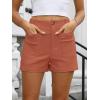 imageANRABESS Shorts for Women Dressy Stretchy Comfort Business Casual Work 2026 Summer Cute WrinkleFree Shorts with Flat PocketsDark Coral