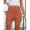 imageANRABESS Shorts for Women Dressy Stretchy Comfort Business Casual Work 2026 Summer Cute WrinkleFree Shorts with Flat PocketsDark Coral