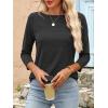 imageANRABESS Women 34 Length Sleeve Tops 2026 Summer Tshirts Boat Neck Tunic Shirt Basic Tee Blouse Fall Travel Outfits ClothesBlack