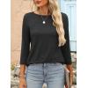 imageANRABESS Women 34 Length Sleeve Tops 2026 Summer Tshirts Boat Neck Tunic Shirt Basic Tee Blouse Fall Travel Outfits ClothesBlack