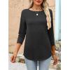 imageANRABESS Women 34 Length Sleeve Tops 2026 Summer Tshirts Boat Neck Tunic Shirt Basic Tee Blouse Fall Travel Outfits ClothesBlack