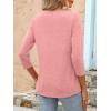 imageANRABESS Women 34 Length Sleeve Tops 2026 Summer Tshirts Boat Neck Tunic Shirt Basic Tee Blouse Fall Travel Outfits ClothesCoral