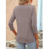 imageANRABESS Women 34 Length Sleeve Tops 2026 Summer Tshirts Boat Neck Tunic Shirt Basic Tee Blouse Fall Travel Outfits ClothesLight Coffee
