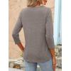 imageANRABESS Women 34 Length Sleeve Tops 2026 Summer Tshirts Boat Neck Tunic Shirt Basic Tee Blouse Fall Travel Outfits ClothesLight Khaki