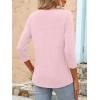 imageANRABESS Women 34 Length Sleeve Tops 2026 Summer Tshirts Boat Neck Tunic Shirt Basic Tee Blouse Fall Travel Outfits ClothesLight Pink