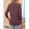 imageANRABESS Women 34 Length Sleeve Tops 2026 Summer Tshirts Boat Neck Tunic Shirt Basic Tee Blouse Fall Travel Outfits ClothesMaroon