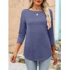 imageANRABESS Women 34 Length Sleeve Tops 2026 Summer Tshirts Boat Neck Tunic Shirt Basic Tee Blouse Fall Travel Outfits ClothesNavy Blue