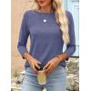 imageANRABESS Women 34 Length Sleeve Tops 2026 Summer Tshirts Boat Neck Tunic Shirt Basic Tee Blouse Fall Travel Outfits ClothesNavy Blue