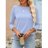 imageANRABESS Women 34 Length Sleeve Tops 2026 Summer Tshirts Boat Neck Tunic Shirt Basic Tee Blouse Fall Travel Outfits ClothesSky Blue