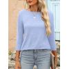 imageANRABESS Women 34 Length Sleeve Tops 2026 Summer Tshirts Boat Neck Tunic Shirt Basic Tee Blouse Fall Travel Outfits ClothesSky Blue