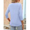 imageANRABESS Women 34 Length Sleeve Tops 2026 Summer Tshirts Boat Neck Tunic Shirt Basic Tee Blouse Fall Travel Outfits ClothesSky Blue