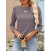 imageANRABESS Women 34 Length Sleeve Tops 2026 Summer Tshirts Boat Neck Tunic Shirt Basic Tee Blouse Fall Travel Outfits ClothesTaupe