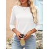 imageANRABESS Women 34 Length Sleeve Tops 2026 Summer Tshirts Boat Neck Tunic Shirt Basic Tee Blouse Fall Travel Outfits ClothesWhite