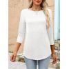 imageANRABESS Women 34 Length Sleeve Tops 2026 Summer Tshirts Boat Neck Tunic Shirt Basic Tee Blouse Fall Travel Outfits ClothesWhite
