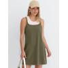 imageANRABESS Women Athletic Tennis Dress 2026 Summer Square Neck Active Romper Built in Shorts Casual Athleisure Mini DressesArmy Green