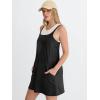 imageANRABESS Women Athletic Tennis Dress 2026 Summer Square Neck Active Romper Built in Shorts Casual Athleisure Mini DressesBlack