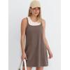 imageANRABESS Women Athletic Tennis Dress 2026 Summer Square Neck Active Romper Built in Shorts Casual Athleisure Mini DressesBrown