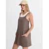 imageANRABESS Women Athletic Tennis Dress 2026 Summer Square Neck Active Romper Built in Shorts Casual Athleisure Mini DressesBrown