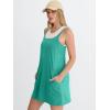 imageANRABESS Women Athletic Tennis Dress 2026 Summer Square Neck Active Romper Built in Shorts Casual Athleisure Mini DressesCyan Blue