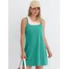 imageANRABESS Women Athletic Tennis Dress 2026 Summer Square Neck Active Romper Built in Shorts Casual Athleisure Mini DressesCyan Blue