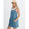 imageANRABESS Women Athletic Tennis Dress 2026 Summer Square Neck Active Romper Built in Shorts Casual Athleisure Mini DressesGrey Blue