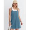 imageANRABESS Women Athletic Tennis Dress 2026 Summer Square Neck Active Romper Built in Shorts Casual Athleisure Mini DressesGrey Blue