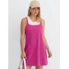 imageANRABESS Women Athletic Tennis Dress 2026 Summer Square Neck Active Romper Built in Shorts Casual Athleisure Mini DressesHot Pink