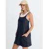 imageANRABESS Women Athletic Tennis Dress 2026 Summer Square Neck Active Romper Built in Shorts Casual Athleisure Mini DressesNavy Blue