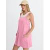 imageANRABESS Women Athletic Tennis Dress 2026 Summer Square Neck Active Romper Built in Shorts Casual Athleisure Mini DressesPink