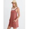 imageANRABESS Women Athletic Tennis Dress 2026 Summer Square Neck Active Romper Built in Shorts Casual Athleisure Mini DressesRust