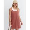 imageANRABESS Women Athletic Tennis Dress 2026 Summer Square Neck Active Romper Built in Shorts Casual Athleisure Mini DressesRust