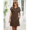 imageANRABESS Women Summer Shirt Dress Casual Short Sleeve Henley Neck Mini Shift Tunic Dresses 2026 Beach Vacation Cruise ClothesBrown