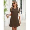 imageANRABESS Women Summer Shirt Dress Casual Short Sleeve Henley Neck Mini Shift Tunic Dresses 2026 Beach Vacation Cruise ClothesBrown