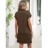 imageANRABESS Women Summer Shirt Dress Casual Short Sleeve Henley Neck Mini Shift Tunic Dresses 2026 Beach Vacation Cruise ClothesBrown