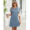 imageANRABESS Women Summer Shirt Dress Casual Short Sleeve Henley Neck Mini Shift Tunic Dresses 2026 Beach Vacation Cruise ClothesGrey Blue