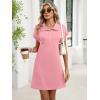 imageANRABESS Women Summer Shirt Dress Casual Short Sleeve Henley Neck Mini Shift Tunic Dresses 2026 Beach Vacation Cruise ClothesPink