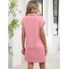 imageANRABESS Women Summer Shirt Dress Casual Short Sleeve Henley Neck Mini Shift Tunic Dresses 2026 Beach Vacation Cruise ClothesPink