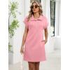 imageANRABESS Women Summer Shirt Dress Casual Short Sleeve Henley Neck Mini Shift Tunic Dresses 2026 Beach Vacation Cruise ClothesPink