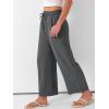 imageANRABESS Women Wide Leg Capri Pants Summer Palazzo High Waisted Casual Loose Lounge Flowy Cropped Beach Trousers Work OutfitsDark Gray