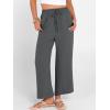 imageANRABESS Women Wide Leg Capri Pants Summer Palazzo High Waisted Casual Loose Lounge Flowy Cropped Beach Trousers Work OutfitsDark Gray