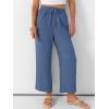 imageANRABESS Women Wide Leg Capri Pants Summer Palazzo High Waisted Casual Loose Lounge Flowy Cropped Beach Trousers Work OutfitsDeep Blue