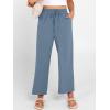 imageANRABESS Women Wide Leg Capri Pants Summer Palazzo High Waisted Casual Loose Lounge Flowy Cropped Beach Trousers Work OutfitsGrey Blue