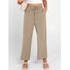 imageANRABESS Women Wide Leg Capri Pants Summer Palazzo High Waisted Casual Loose Lounge Flowy Cropped Beach Trousers Work OutfitsYellow Khaki