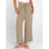imageANRABESS Women Wide Leg Capri Pants Summer Palazzo High Waisted Casual Loose Lounge Flowy Cropped Beach Trousers Work OutfitsYellow Khaki