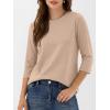 imageANRABESS Womens 34 Sleeve TopWrinkleFree Soft TShirtsCrew Neck Basic TeeCasual Summer Spring Clothes Daily Work TravelAlmond