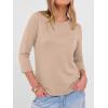 imageANRABESS Womens 34 Sleeve TopWrinkleFree Soft TShirtsCrew Neck Basic TeeCasual Summer Spring Clothes Daily Work TravelAlmond