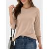 imageANRABESS Womens 34 Sleeve TopWrinkleFree Soft TShirtsCrew Neck Basic TeeCasual Summer Spring Clothes Daily Work TravelAlmond