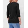 imageANRABESS Womens 34 Sleeve TopWrinkleFree Soft TShirtsCrew Neck Basic TeeCasual Summer Spring Clothes Daily Work TravelBlack