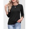 imageANRABESS Womens 34 Sleeve TopWrinkleFree Soft TShirtsCrew Neck Basic TeeCasual Summer Spring Clothes Daily Work TravelBlack